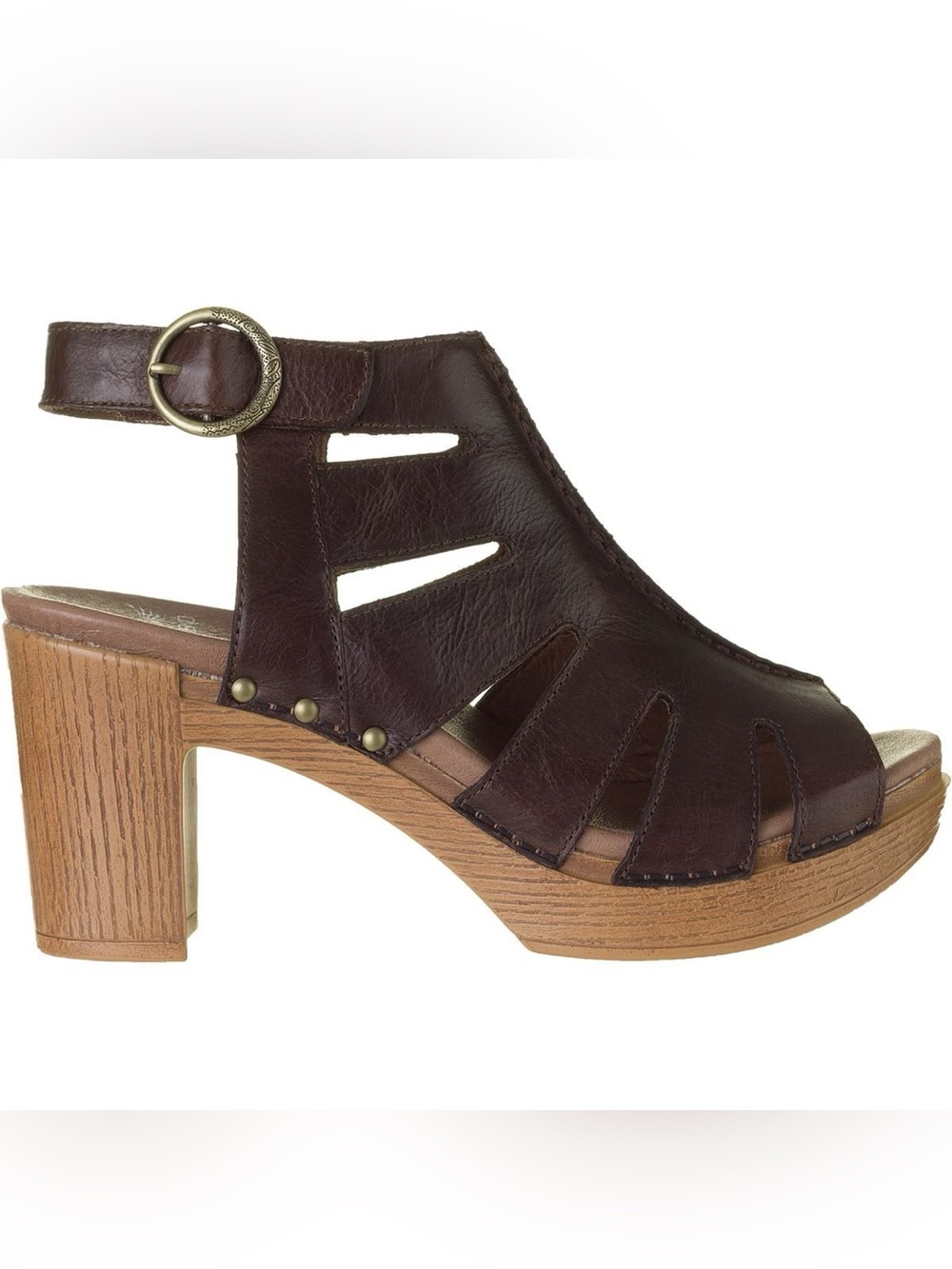 BN Dansko ‘Demetra’ Ruby Leather Cutout Clog Sandals 38